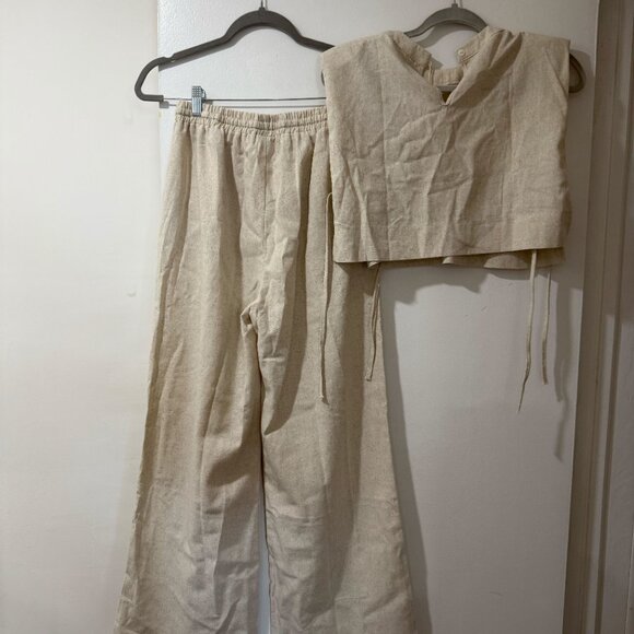 🌾 URBANCORE Linen Blend Two-Piece Set – Natural Beige – Size M 🌾 - Picture 9 of 9